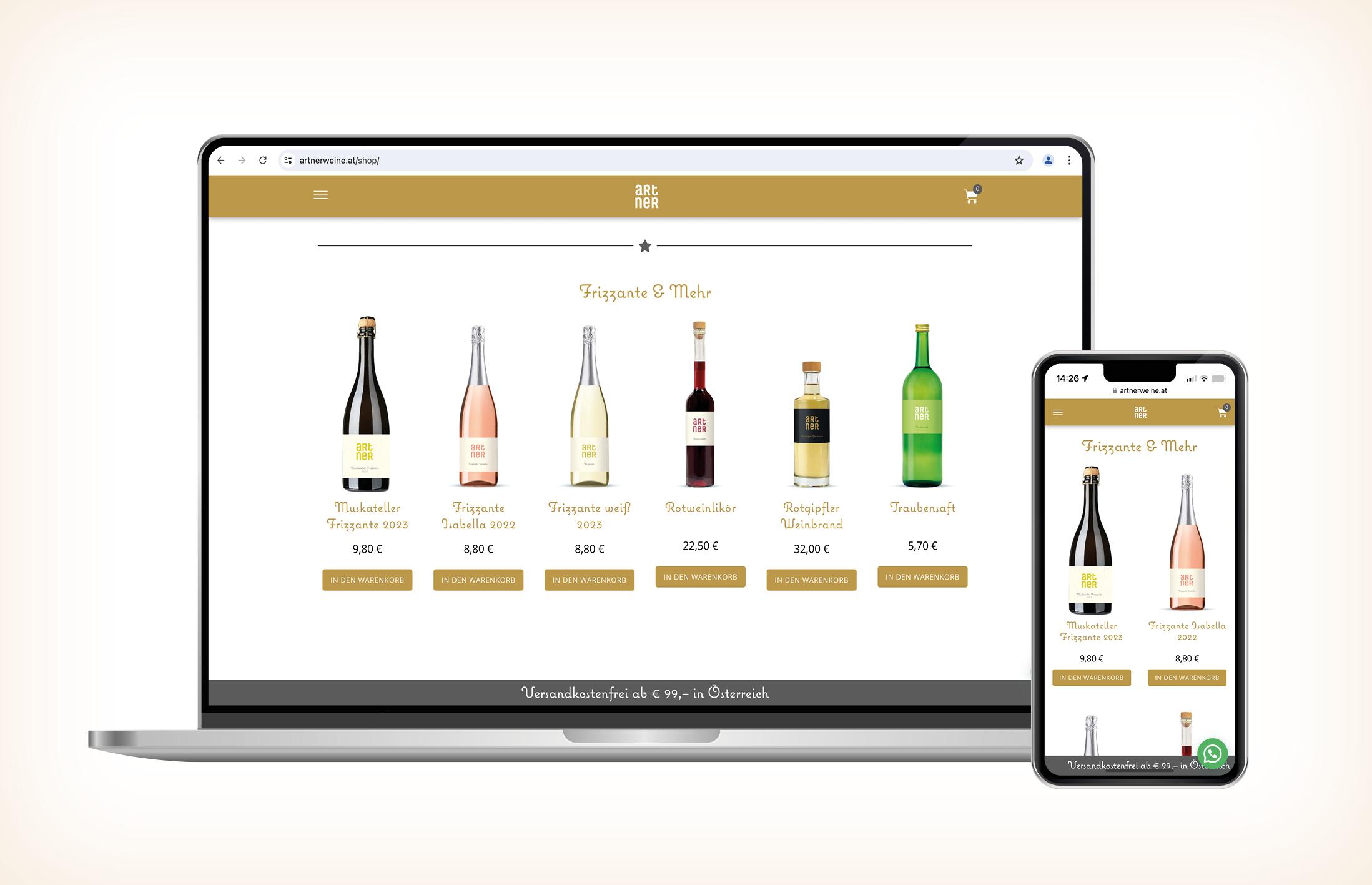 Smart Creation | Mockups und Web | Weingut Artner